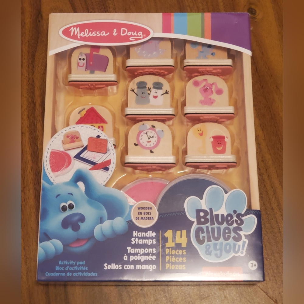 Melissa & Doug Blue's Clues & You! Wooden Handle Stamps and Activity Pad New - Picture 2 of 3